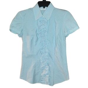 NEW York & Company Button Up Top with Center Ruffle Size XS
